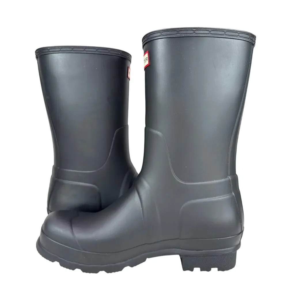 Hunter‎ Original Short Rubber Rain Boots Mens 10 Black WP Adjustable Buckle